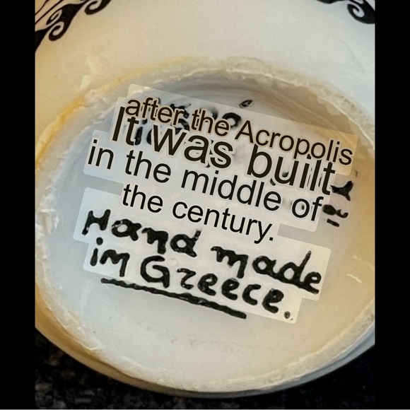 Greek Porcelain Cup with Acropolis Design. Handmade in Greece - Picture 5 of 5